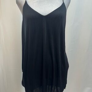 Zara Black V-Neck Spaghetti Strap Tank Top L